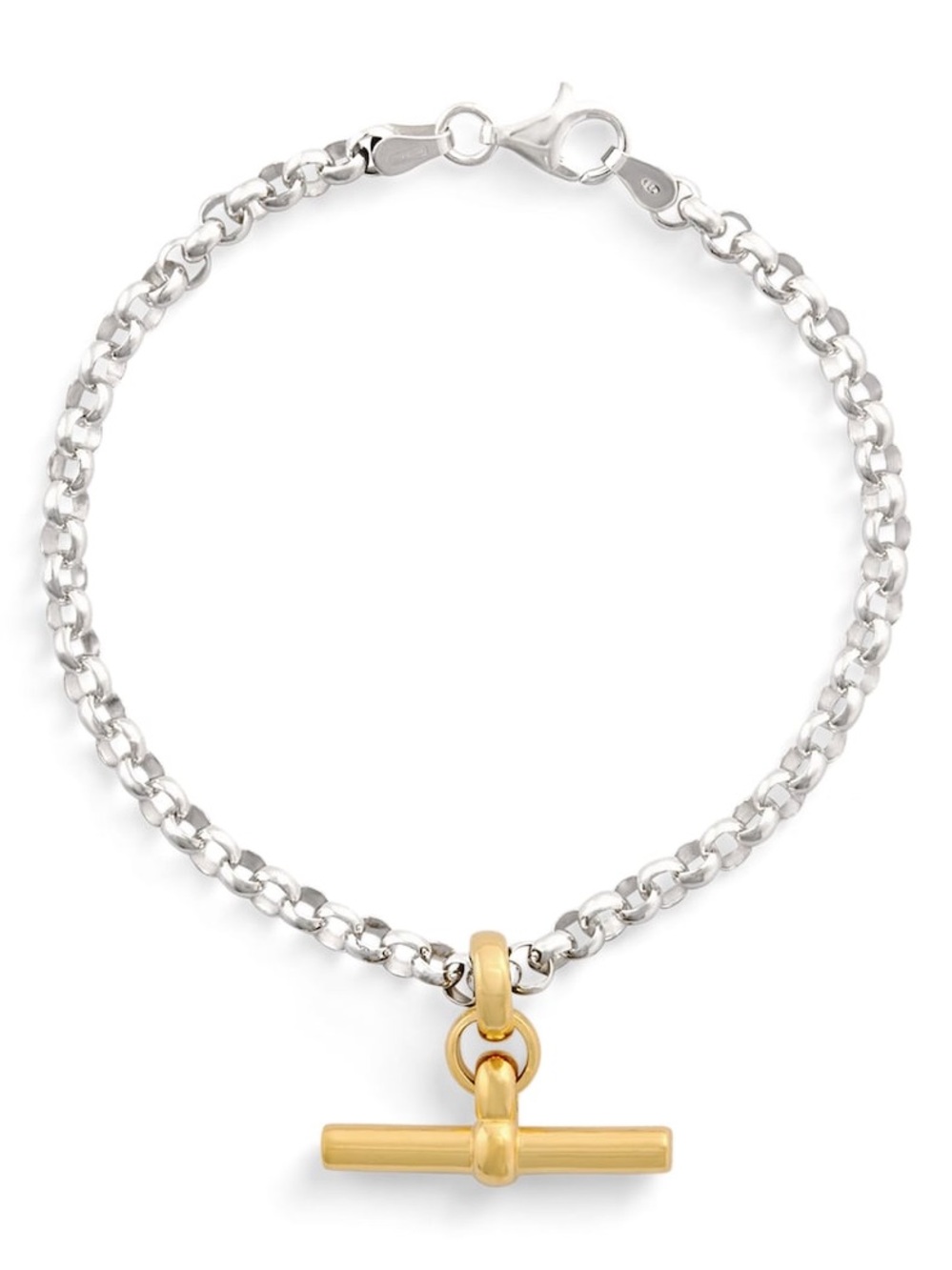 Harrods Tilly Sveaas Two-Tone Silver Chain Bracelet with Gold Toggle